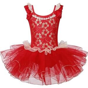Girls Skirted Leotards Ballet Dance Tutu Princess Dress Ballerina Costumes 3-8Y